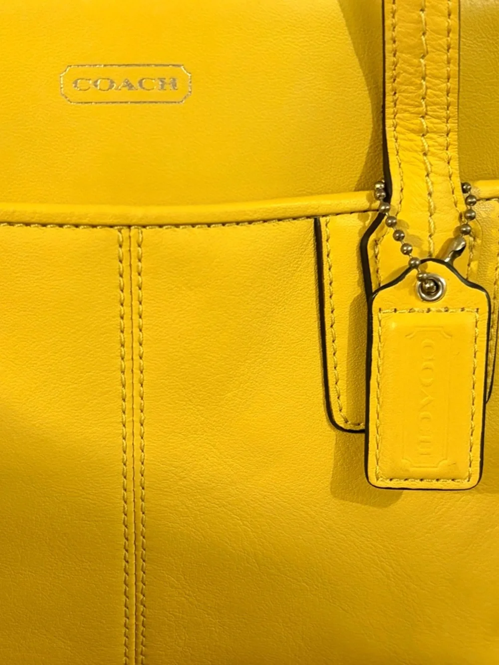 Coach Taylor Leather Bette Small Tote Crossbody Sunflower Yellow - Picture 2 of 4